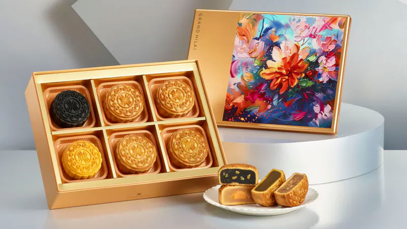 科技藝術盒身搭配 6～8 款特製美味廣式月餅